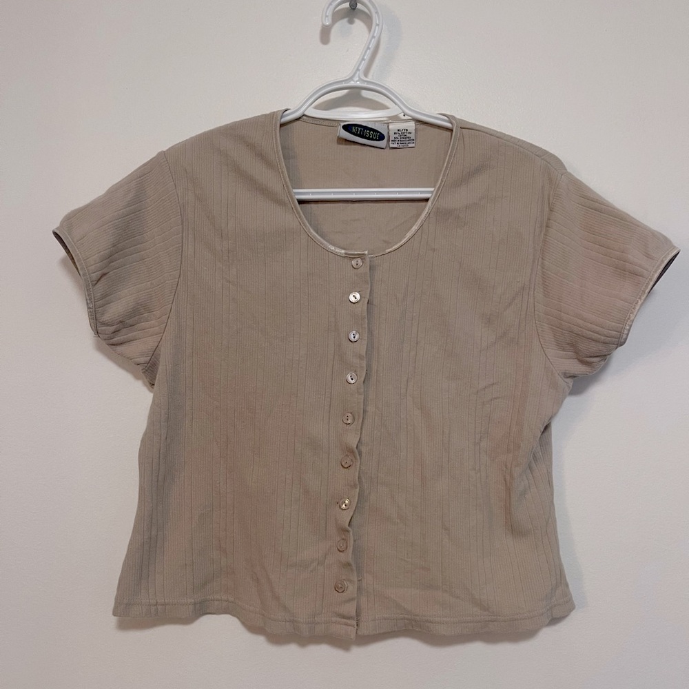 Y2K button up cropped shirt
